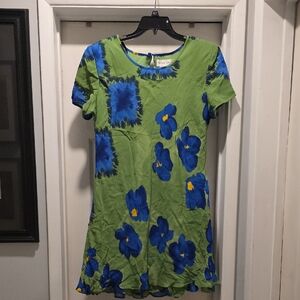 Maggy London Lime Green Dress with Navy Trim